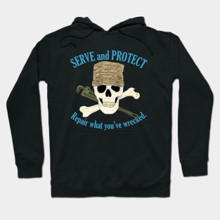 serve and protect, repair mechanic. USA. Hoodie